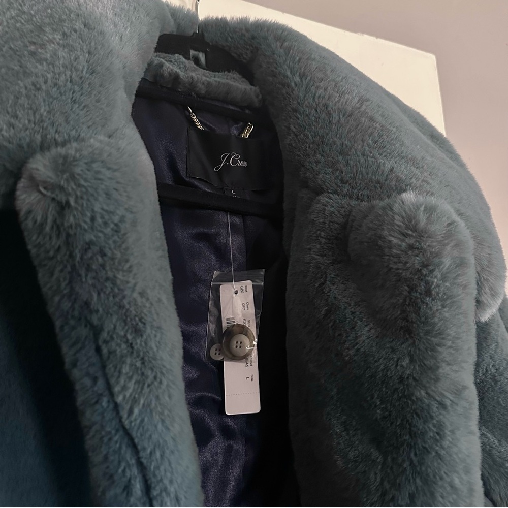 NWT JCrew Faux-Fur Coat - Picture 5 of 7